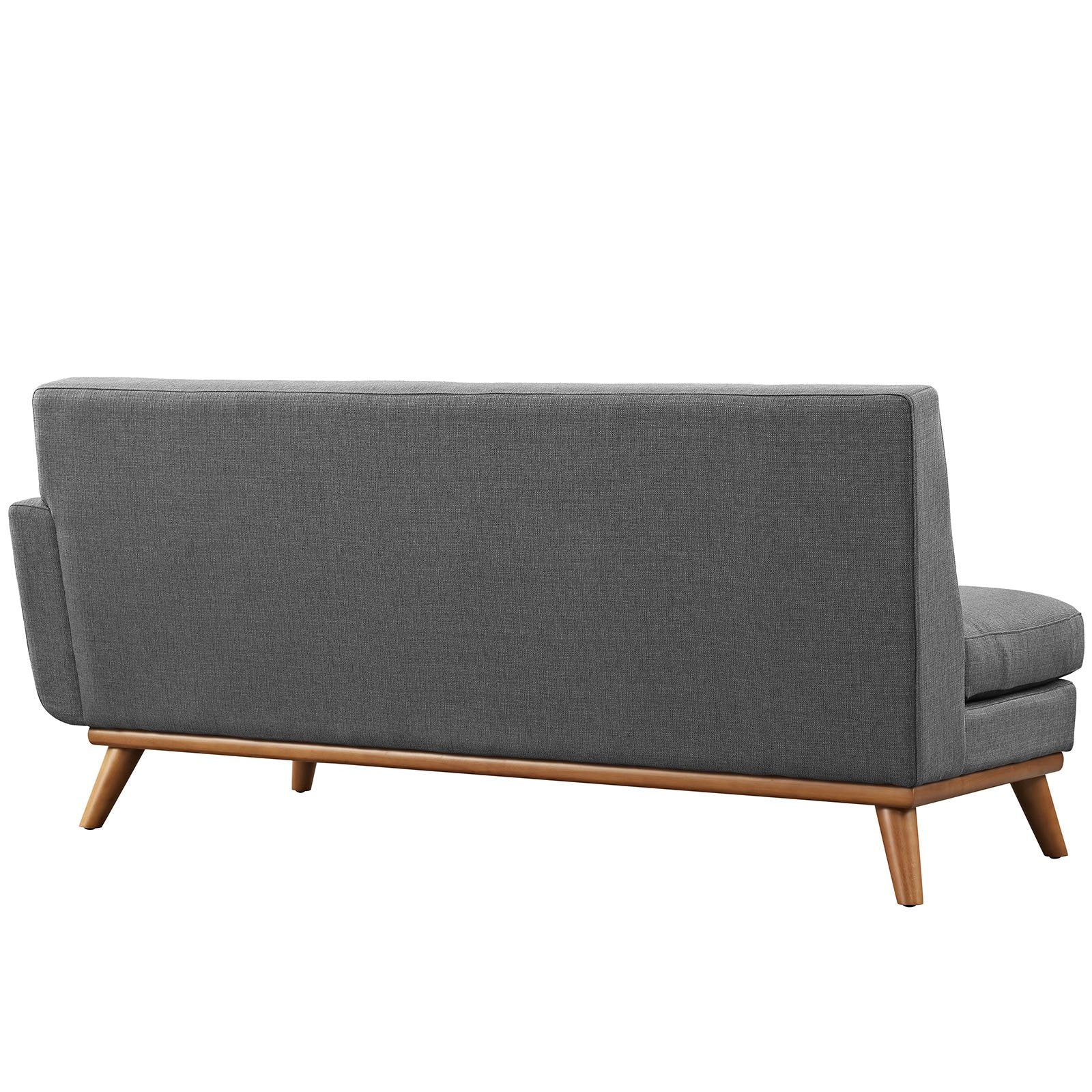 Modway Engage Right Arm Loveseat In Mid-Century Modern Upholstered Fabric Gray