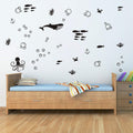 Undersea Wall Decals Set, Vinyl Wall Decals, Bubble Decals, Modern Kids Room Decor, Nautical Wall Decal, Fish Wall Decals for Ba