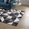 Modway Kahula Geometric Triangle Mosaic 5X8 Area Rug In Black, Gray And White