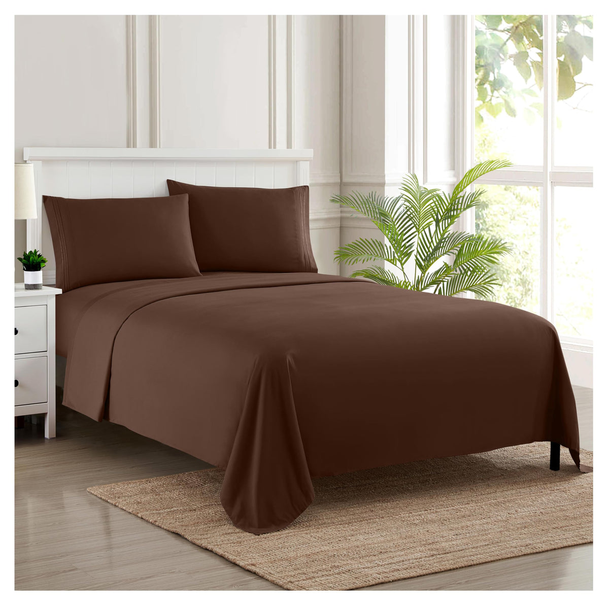 Full Size Sheet Sets - Breathable Luxury Sheets With Full Elastic & Secure Corner Straps Built In - 1800 Supreme Collection Extr