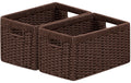 joybest Dark Brown Wicker Baskets for Shelves, Handwoven Storage Baskets