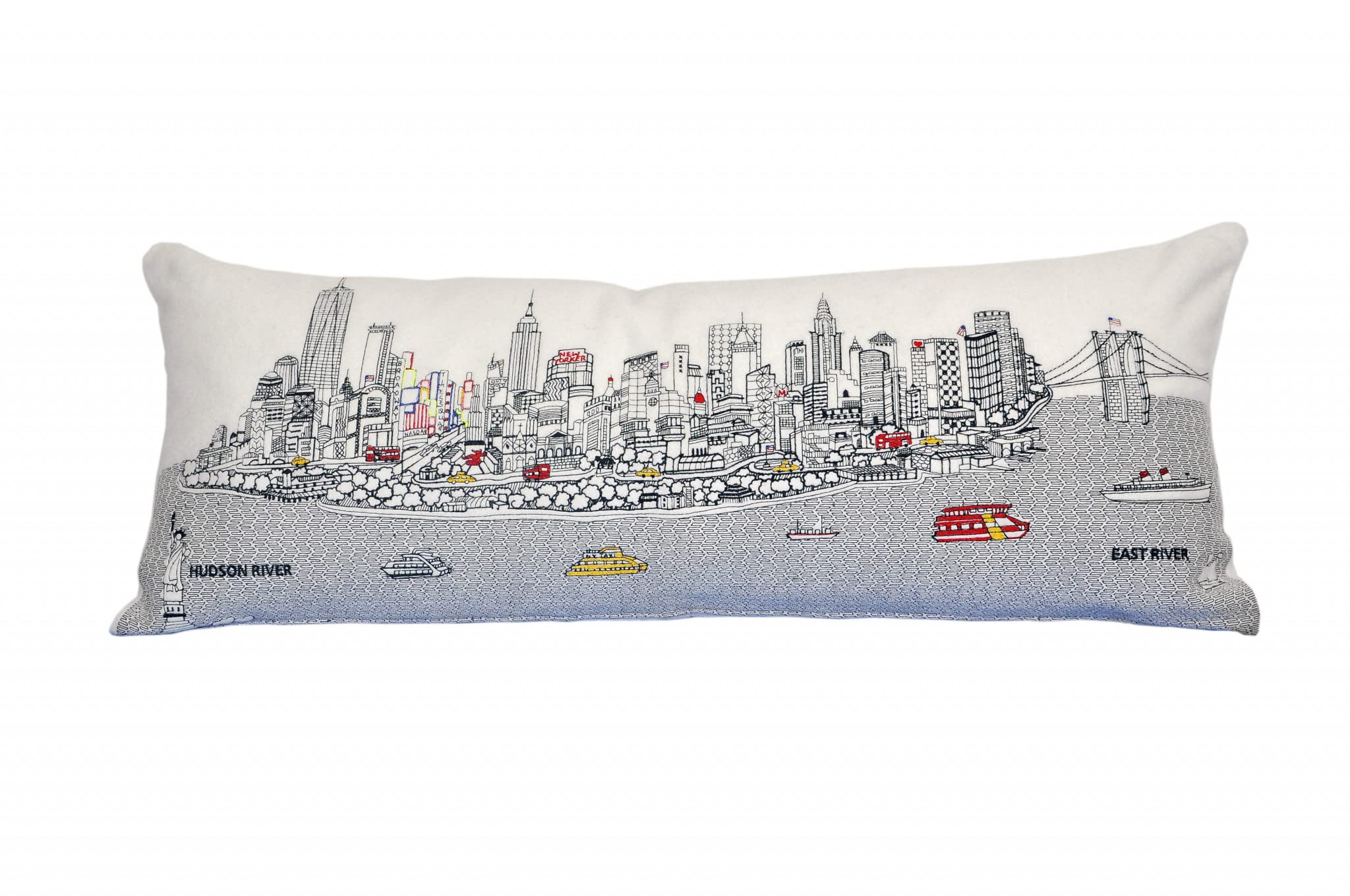HomeRoots Cream 35' White NYC Daylight Skyline Lumbar Decorative Pillow