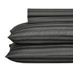California Design Den - Cotton Sheets For King Size Bed Soft 100% Cotton Cooling Sheets Deep Pockets Snug Fit Elastic, 500 Thread Count, 4-Pc, Hotel Quality, Damask Stripe Bedsheet Set (Grey)