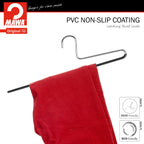 Mawa By Reston Lloyd Trouser Series Non-Slip Space-Saving Clothes Hanger With Single Rod For Pants, Style Kh/1, 1-Each, Black