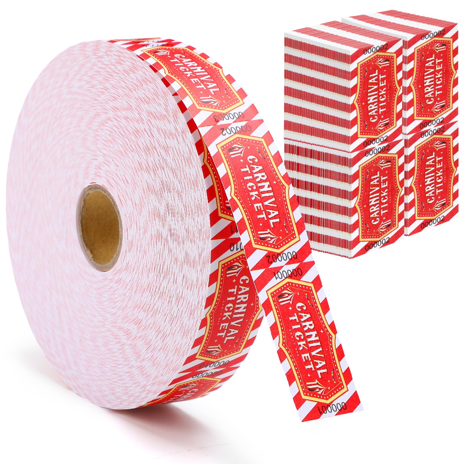 Pasimy 1000 Pieces Carnival Tickets Raffle Tickets Single Roll Carnival Party Tickets Circus Carnival Theme Party Decorations Su