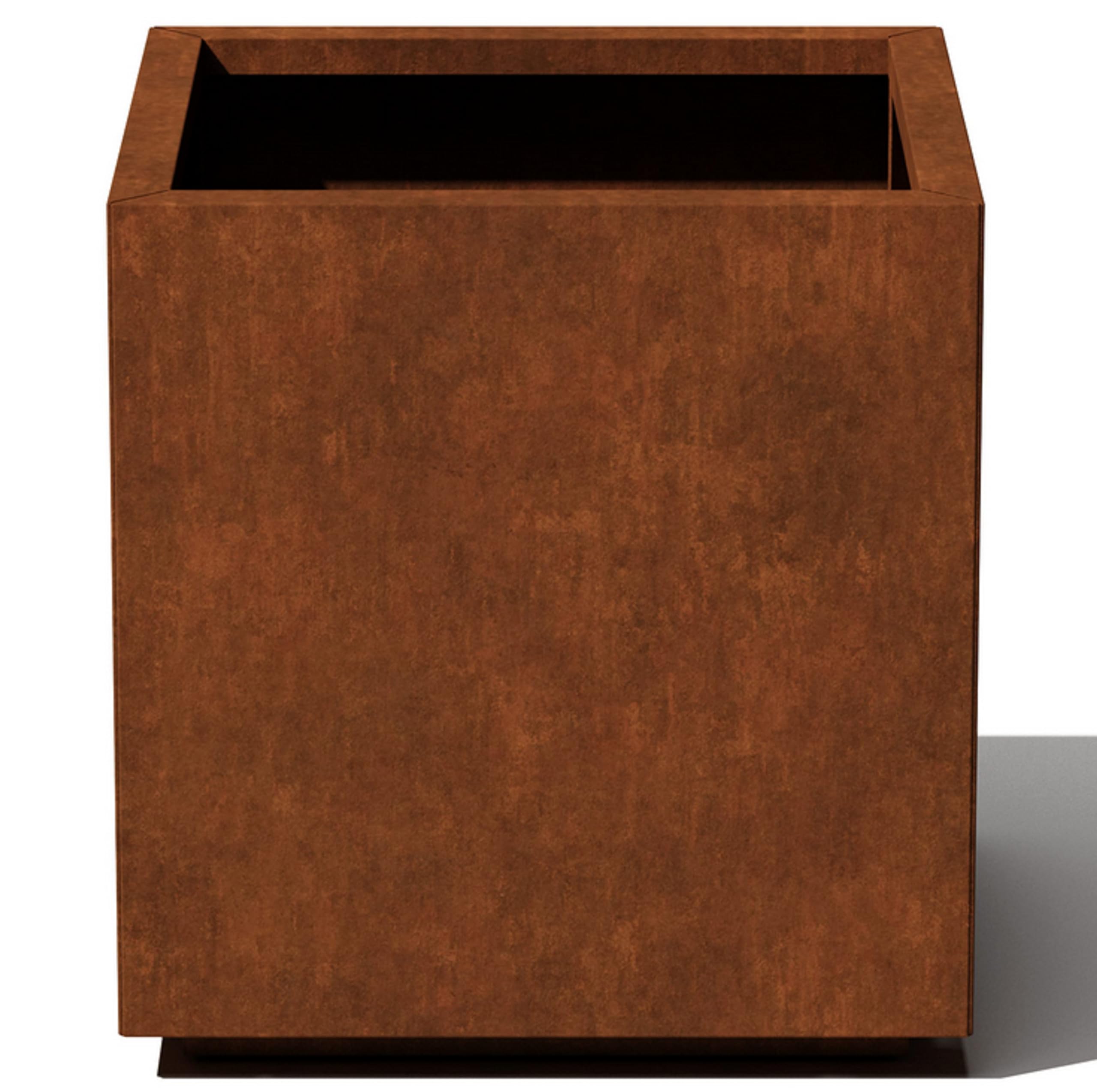 Veradek Corten Steel Series Cube Planter - Square Metal Planter For Outdoor Patio/Garden | Naturally Rusting Steel For All-Weath