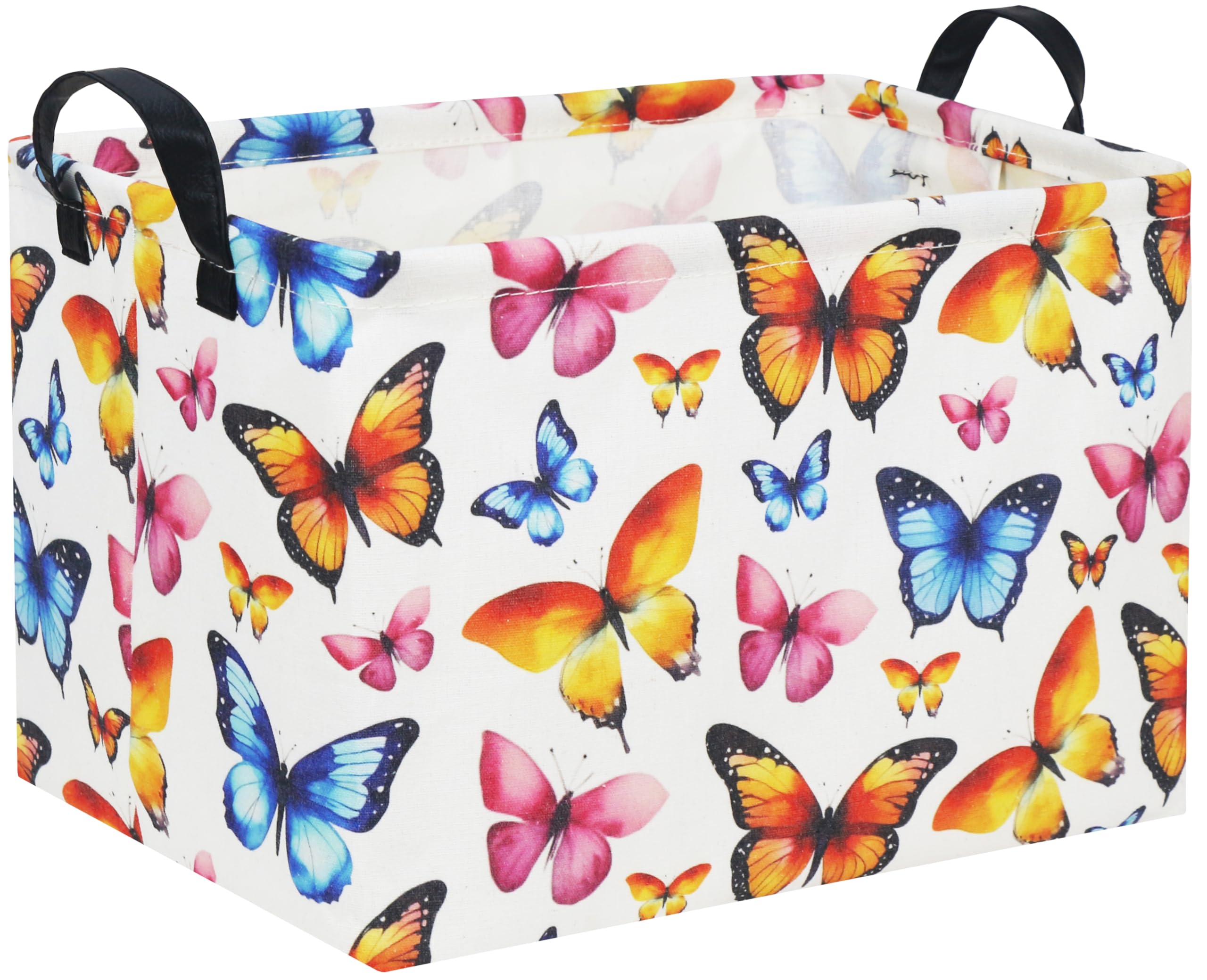 HIYAGON Kids Empty Baby Girl Basket - Rainbow Decor Butterfly Organizer