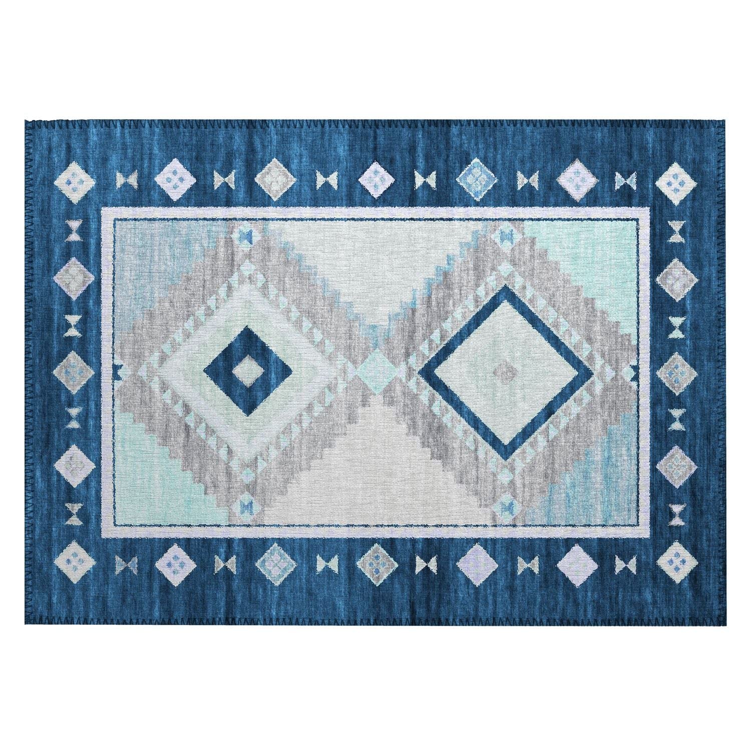 Phoenix Ph2 Blue Southwestern Rug Rectangle 9' X 12'