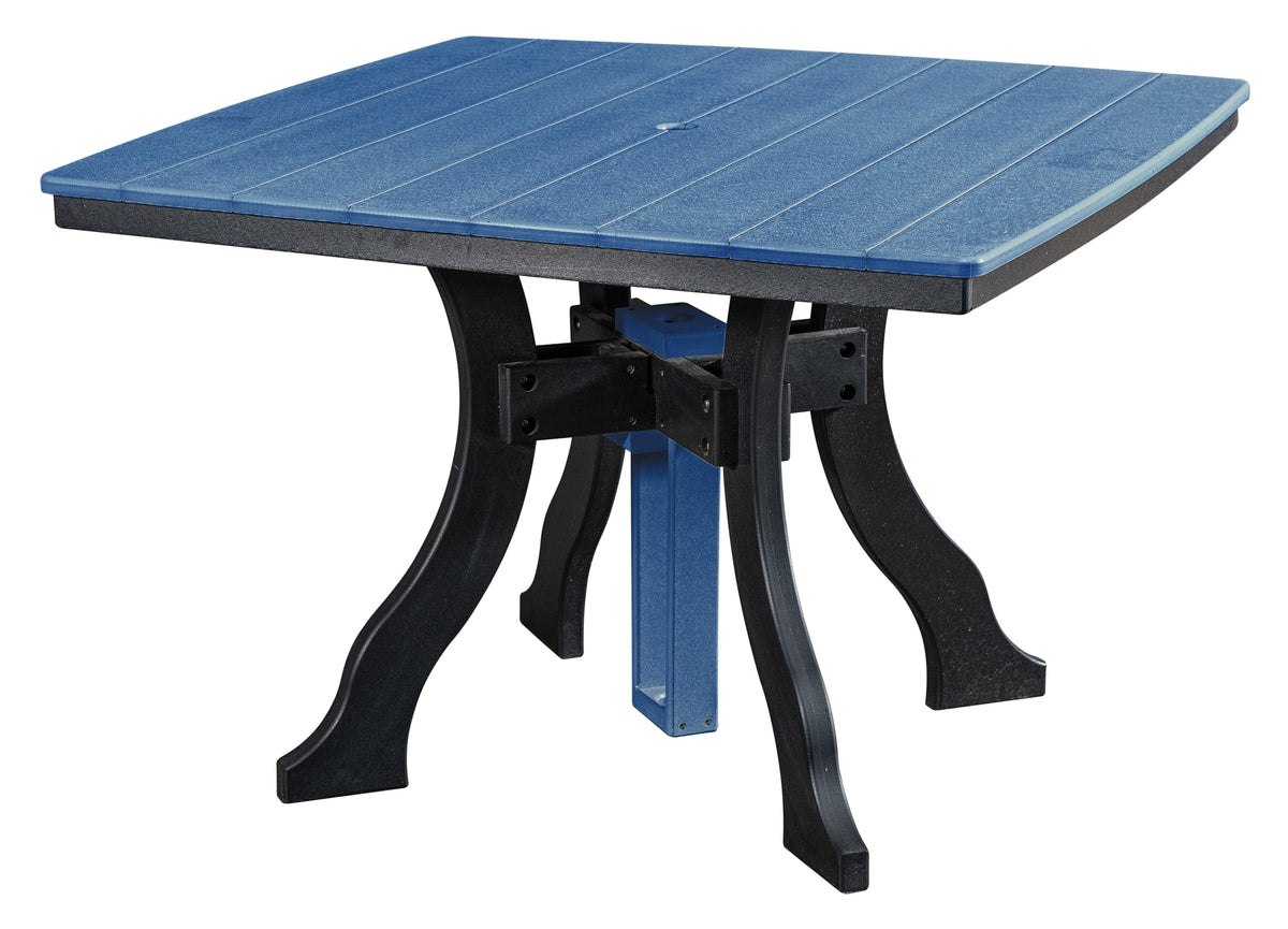 American Furniture Classics Dining Height Square Table, Blue With Black Base