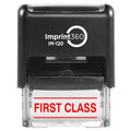 Supply360 As-Imp1138R - First Class W/Upper And Lower Bars, Red Ink, Heavy Duty Commerical Self-Inking Rubber Stamp, 9/16' X 1-
