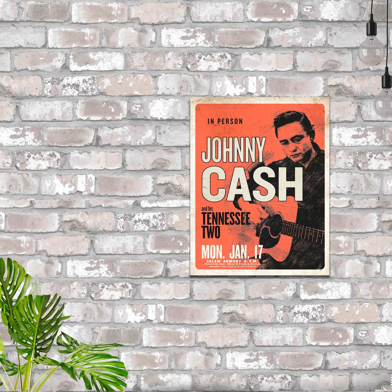 Desperate Enterprises Johnny Cash & His Tennessee Two Tin Sign, 12.5''W X 16''H
