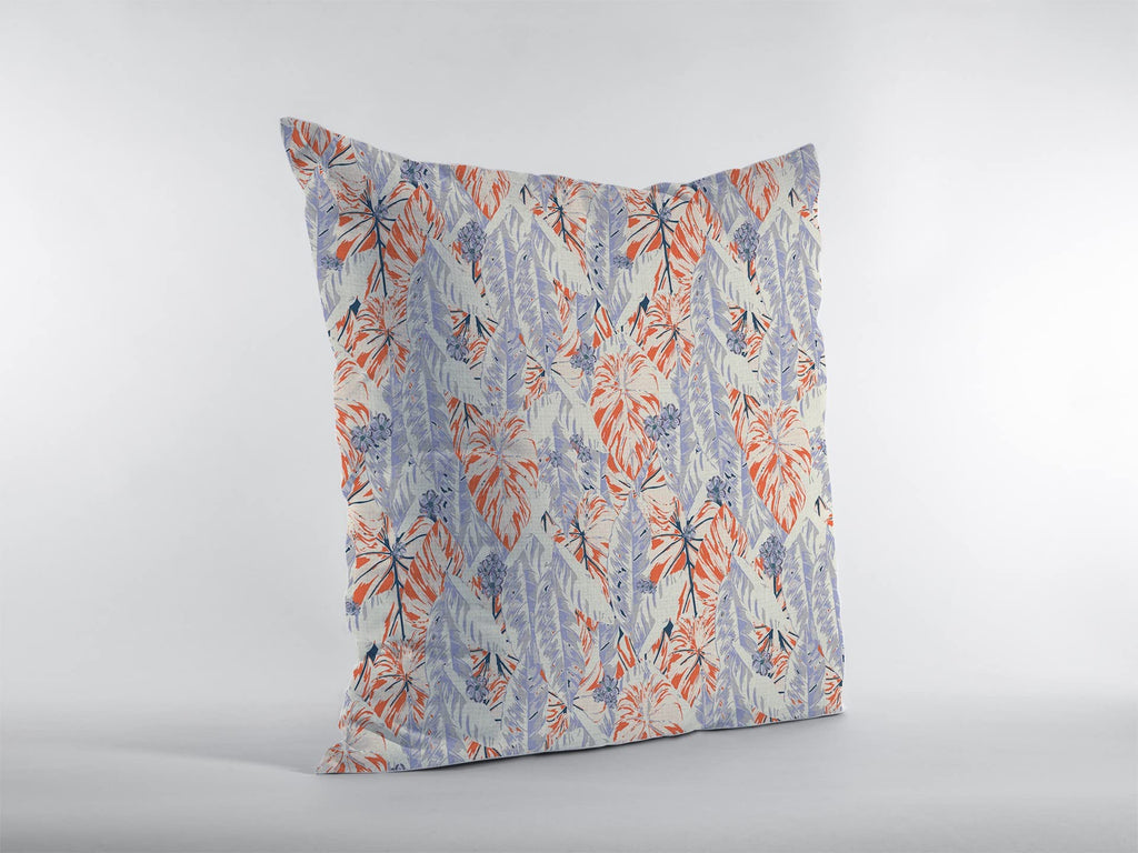HomeRoots 18' Orange Lavender Tropics Suede Throw Pillow
