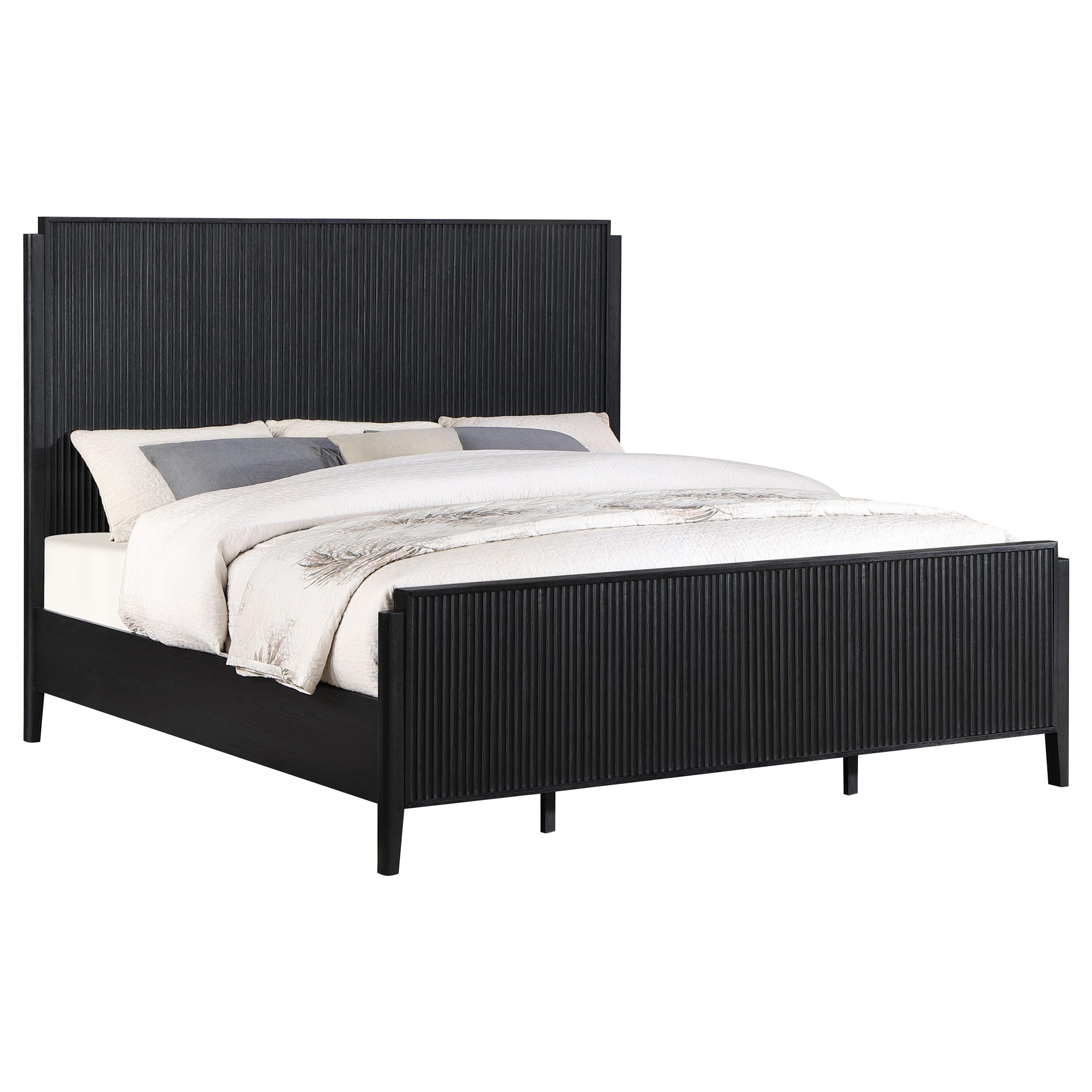 Coaster Home Furnishings Brookmead Transitional Wood California King Size Panel Bed Frame 60-inch Headboard Black 224711KW