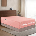 Elegant Comfort 1500 Premium Hotel Quality 18-24 Inches Deep - Extra Deep Pocket Single Fitted Sheet For High Mattress, Luxury And Softest, Smart Pocket - Wrinkle Free, Twin/Twin Xl, Dusty Rose