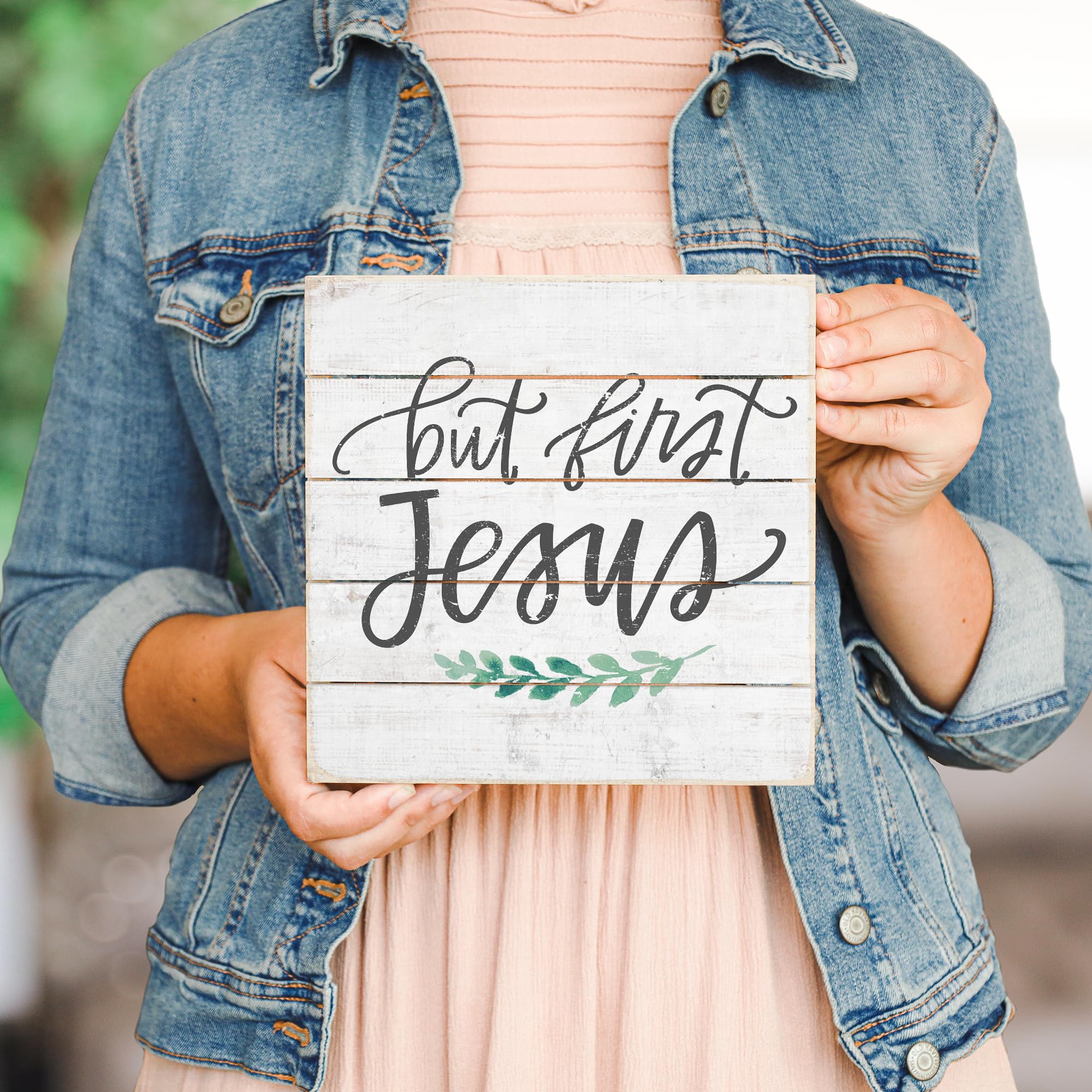 Simply Said, Inc Perfect Pallet Petites 8' Wood Sign - But First Jesus