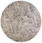 HomeRoots 512046 10 ft. Gray & White Wool Abstract Hand Tufted Handmade Round Area Rug