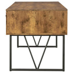 Coaster Home Furnishings Analiese Rustic 63-Inch 4-Drawer Home Office Computer Writing Desk Study Table with Storage Engineered Eco-Friendly Wood Look Laminate Sturdy Steel Base Rustic Nutmeg 800999