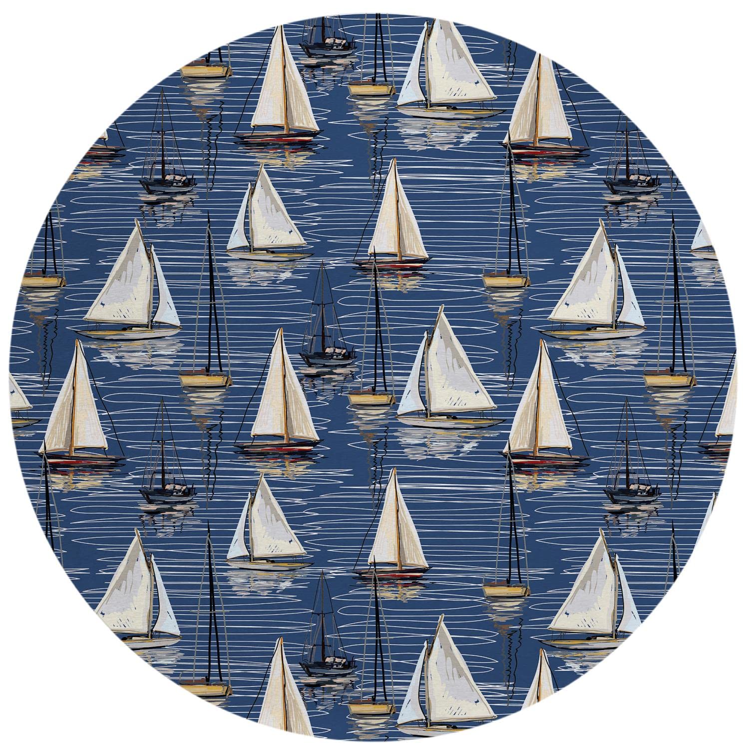 Dalyn Indoor Outdoor Harbor Ha8 Navy Washable 8' X 8' Round Rug Ha8Na8Ro