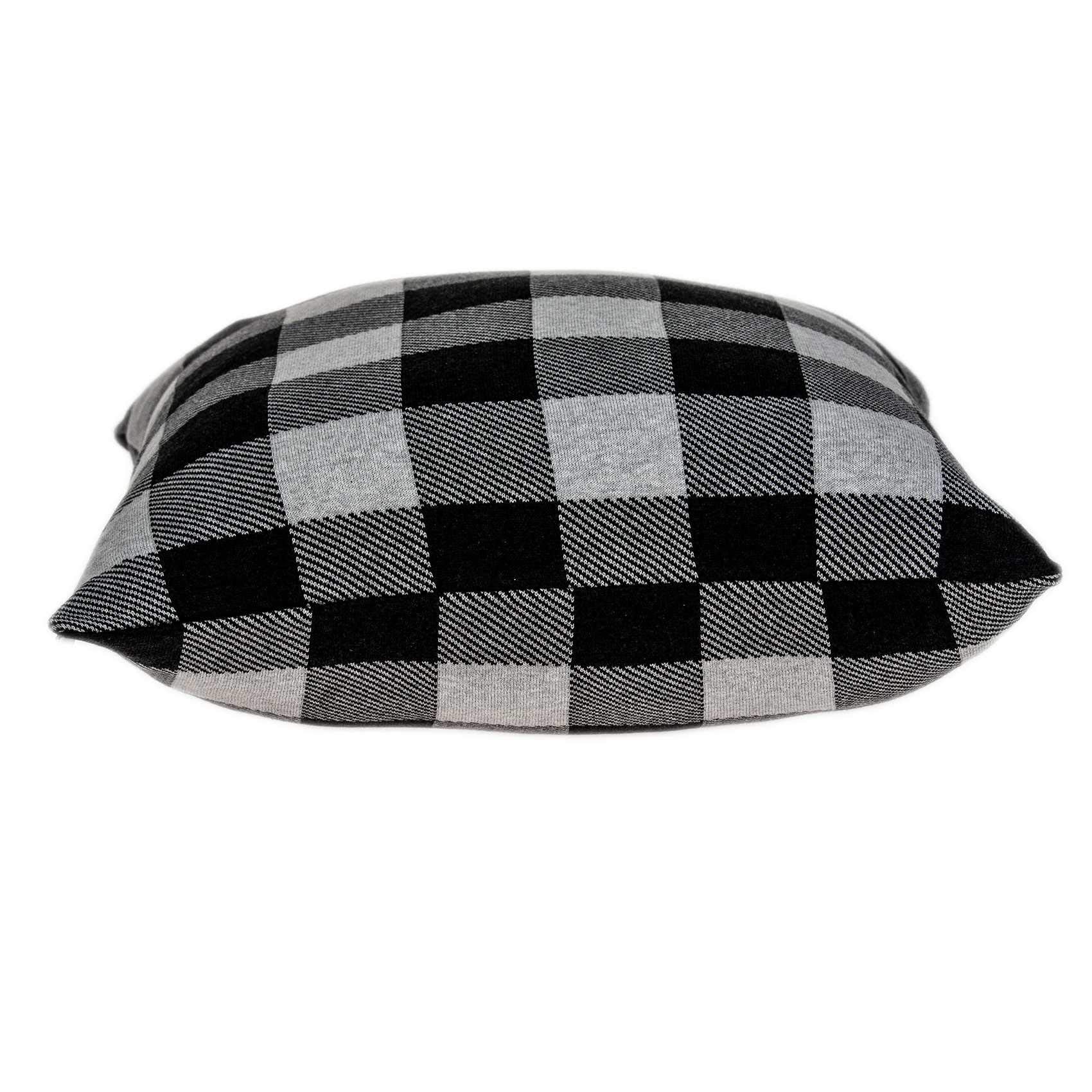 HomeRoots 100% Cotton Parkland Collection Lucas Transitional Grey Pillow Cover with Poly Insert