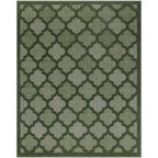Nourison Easy Care Modern Indoor/Outdoor Green 8' X 10' Area Rug, Easy Cleaning, Non Shedding, Bed Room, Living Room, Dining Room, Backyard, Deck, Patio (8X10)