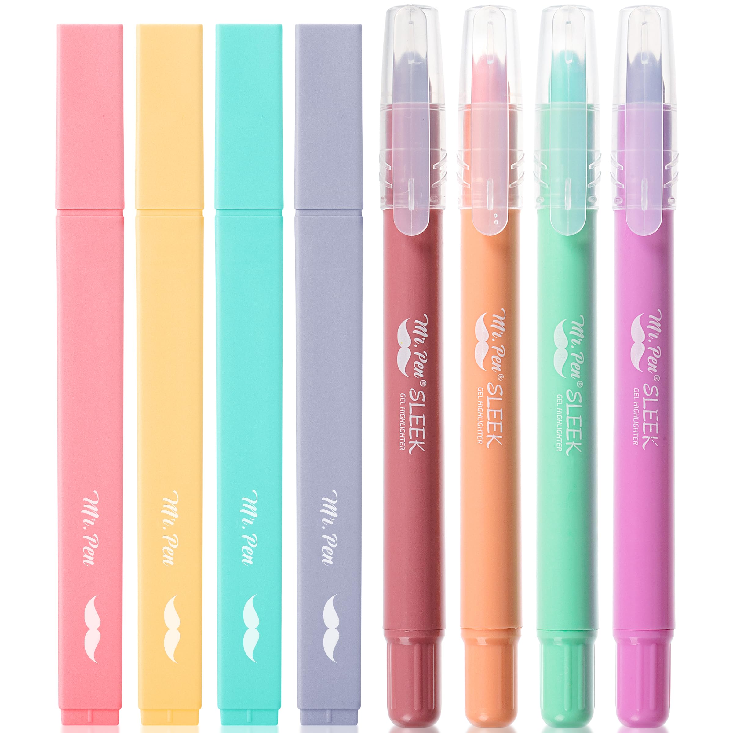 Mr. Pen- Aesthetic Highlighters And Gel Highlighters, 8 Pack, Assorted Color Bible Highlighter No Bleed, No Bleed Highlighter Fo