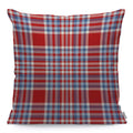 Wondertify Throw Pillow Case Cover Tartan Plaid Pattern Checkered Fabric Texture Moderate Light Blue White And Bright Red Soft Linen Pillow Case For Bedroom/Livingroom/Sofa Cushion Covers 18X18 Inch