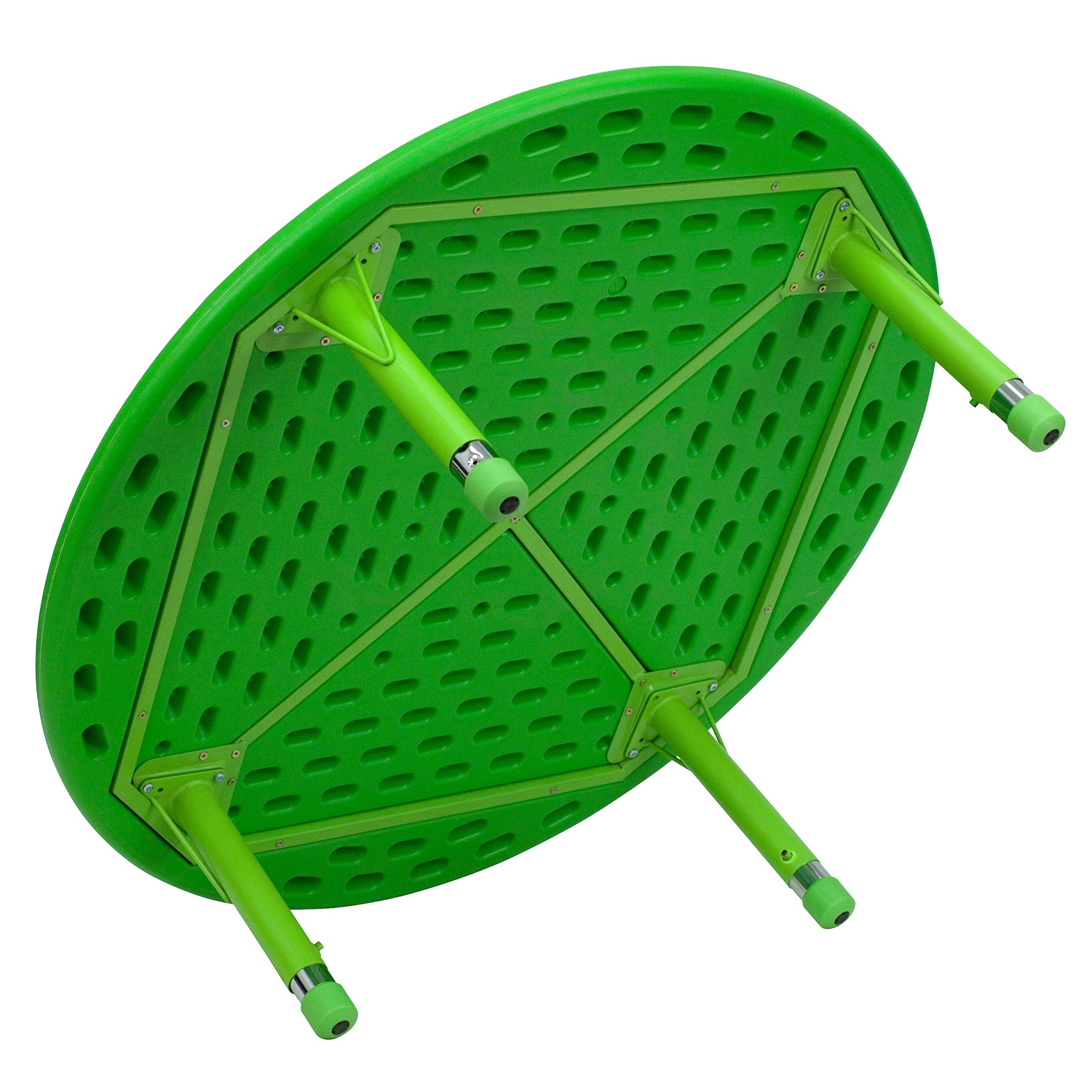 Flash Furniture Wren 45'' Round Green Plastic Height Adjustable Activity Table