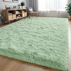 Larhom Fluffy Fuzzy Sage-Green Rugs for Bedroom, 4x6 Feet Soft Non Slip Plush Area Rug for Living Room, Kids Room, Indoor Modern