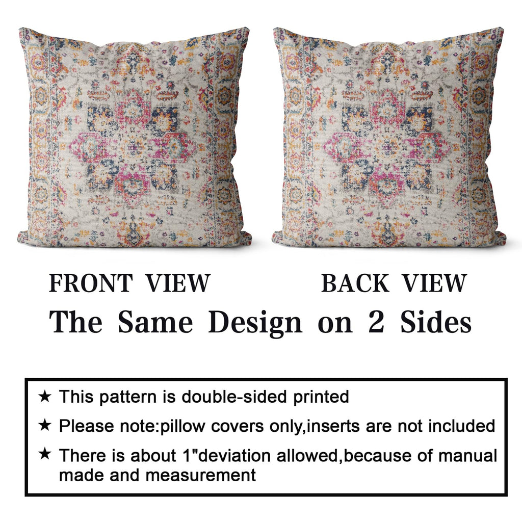 Snycler Boho Throw Pillow Covers 16X16 Inch Set Of 2 Burnt Yellow Terracotta Rust Colored Throw Pillows Double Sided Boho Home S