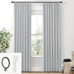 Shineland Thermal Window Curtains 96 Inches Long For Living Room 2 Panel Set,100% Blackout Curtains For Nursery Bedroom, Light Grey