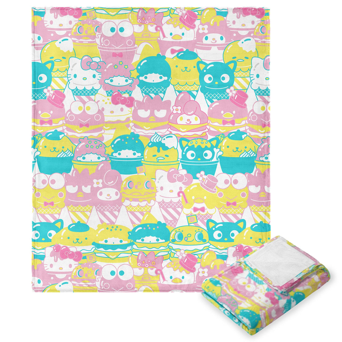 Northwest Hello Kitty Silk Touch Throw Blanket, 40' X 50', Friends Snacks