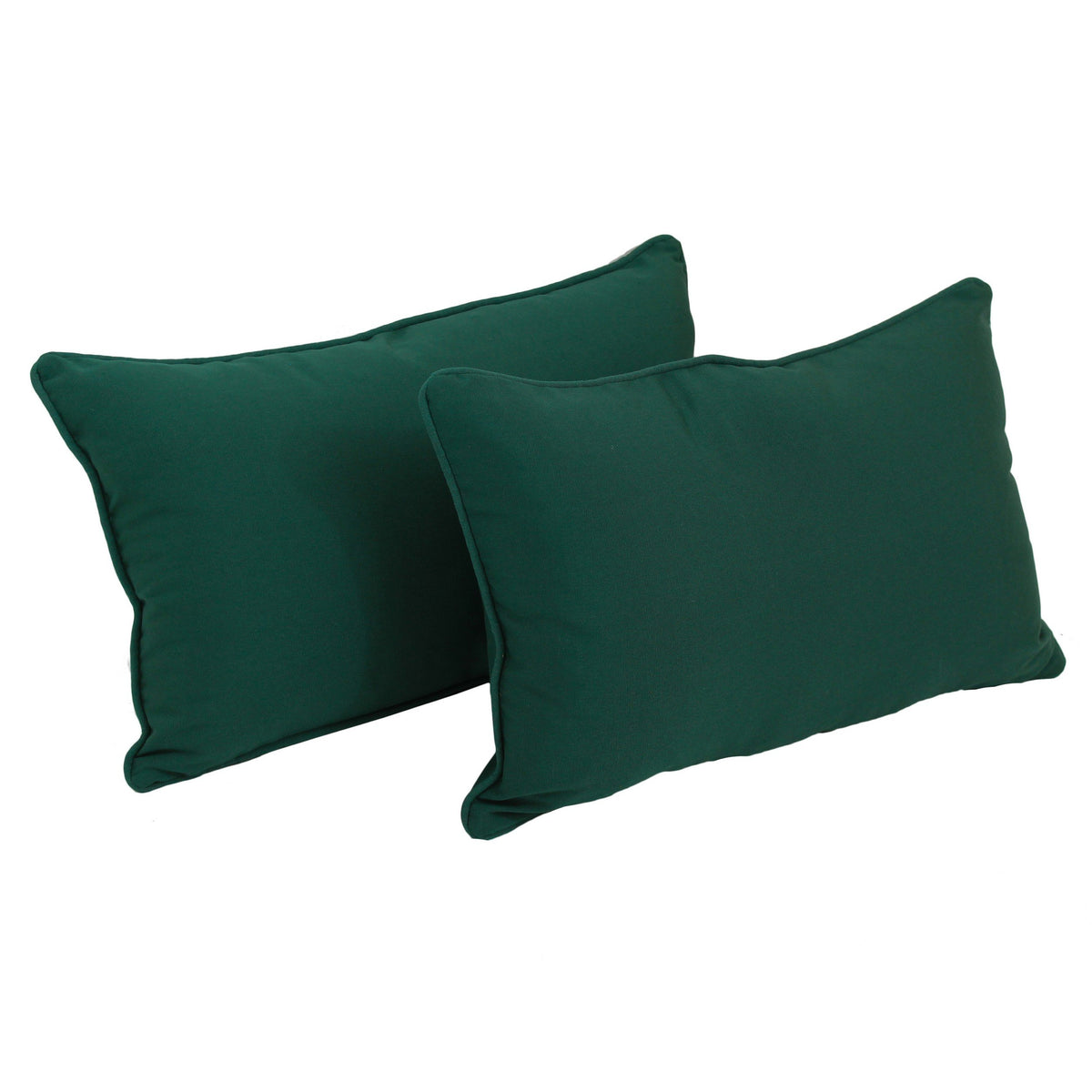 Blazing Needles Corded Twill Throw Pillows (Set of 2), 20&quot; x 12&quot;, Forest Green