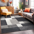 Rugshop Modern Boxes Design Non-Slip (Non-Skid) Area Rug 8 x 10 (7 10 x 10) Gray