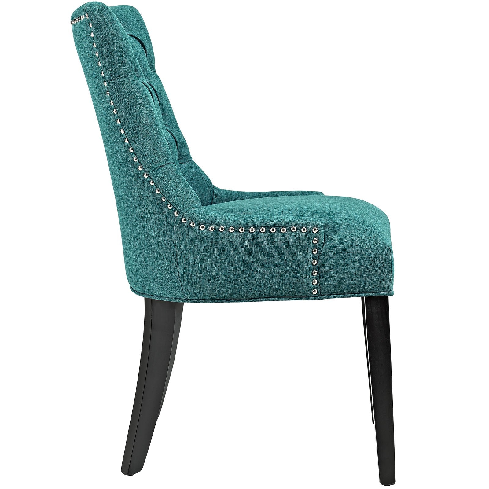 Modway Regent Modern Elegant Button-Tufted Upholstered Fabric with Nailhead Trim, Dining Side Chair, Teal