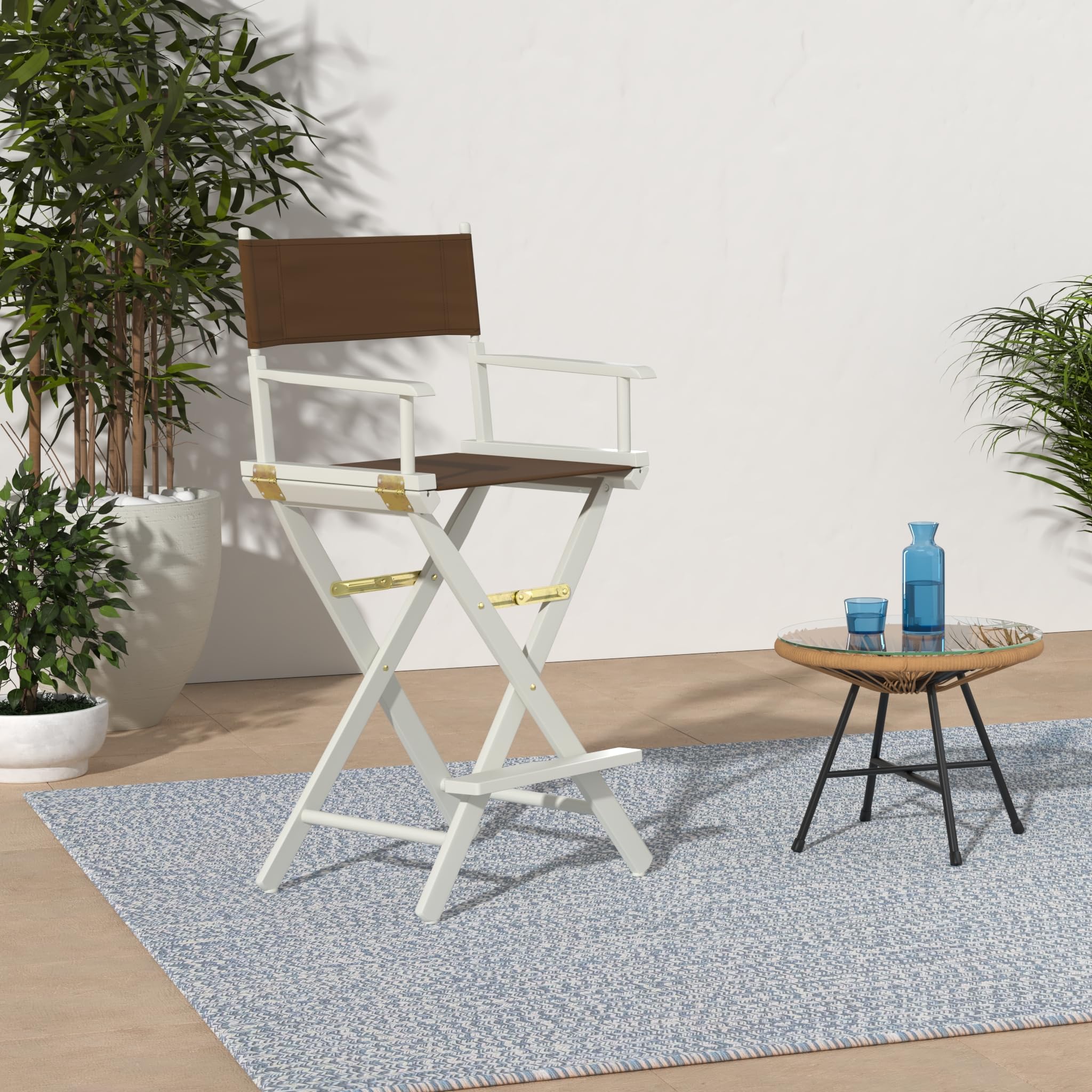 Casual Home 230-01/021-45 Director Chair 30&quot; - Bar Height Whiteframe/Brown Canvas