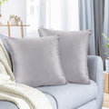 Nestl Throw Pillow Covers, Cozy Velvet Decorative Light Gray Lavender Pillow Covers 20 X 20 Inches, Soft Solid Couch Pillow Cove