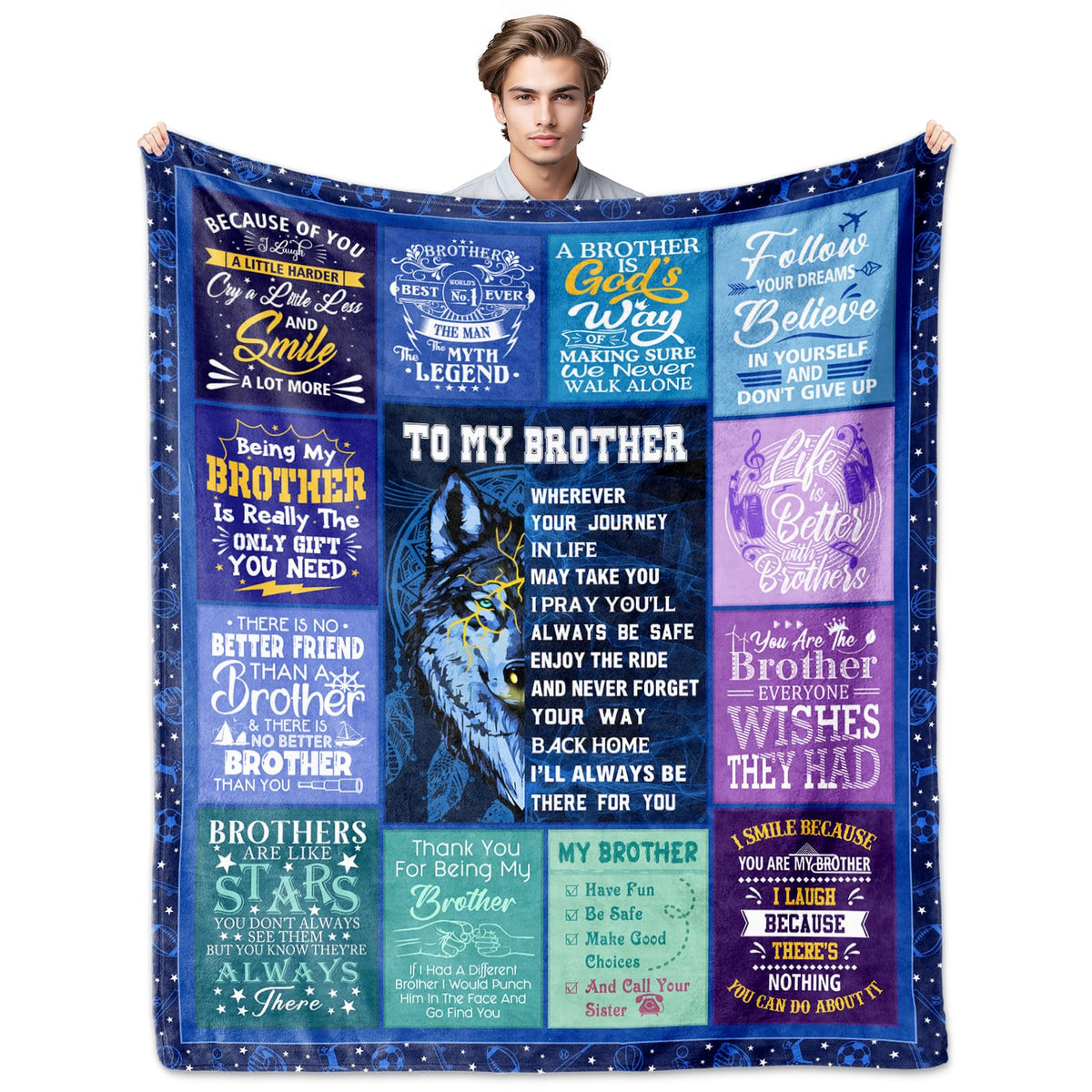 Brother Gifts, Gifts For Brother Blanket 60'X 50', Gifts For Brother From Sister, Brother Birthday Gifts, To My Brother Adult