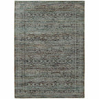HomeRoots 510012 10 x 13 ft. Blue & Purple Oriental Power Loom Stain Resistant Rectangle Area Rug