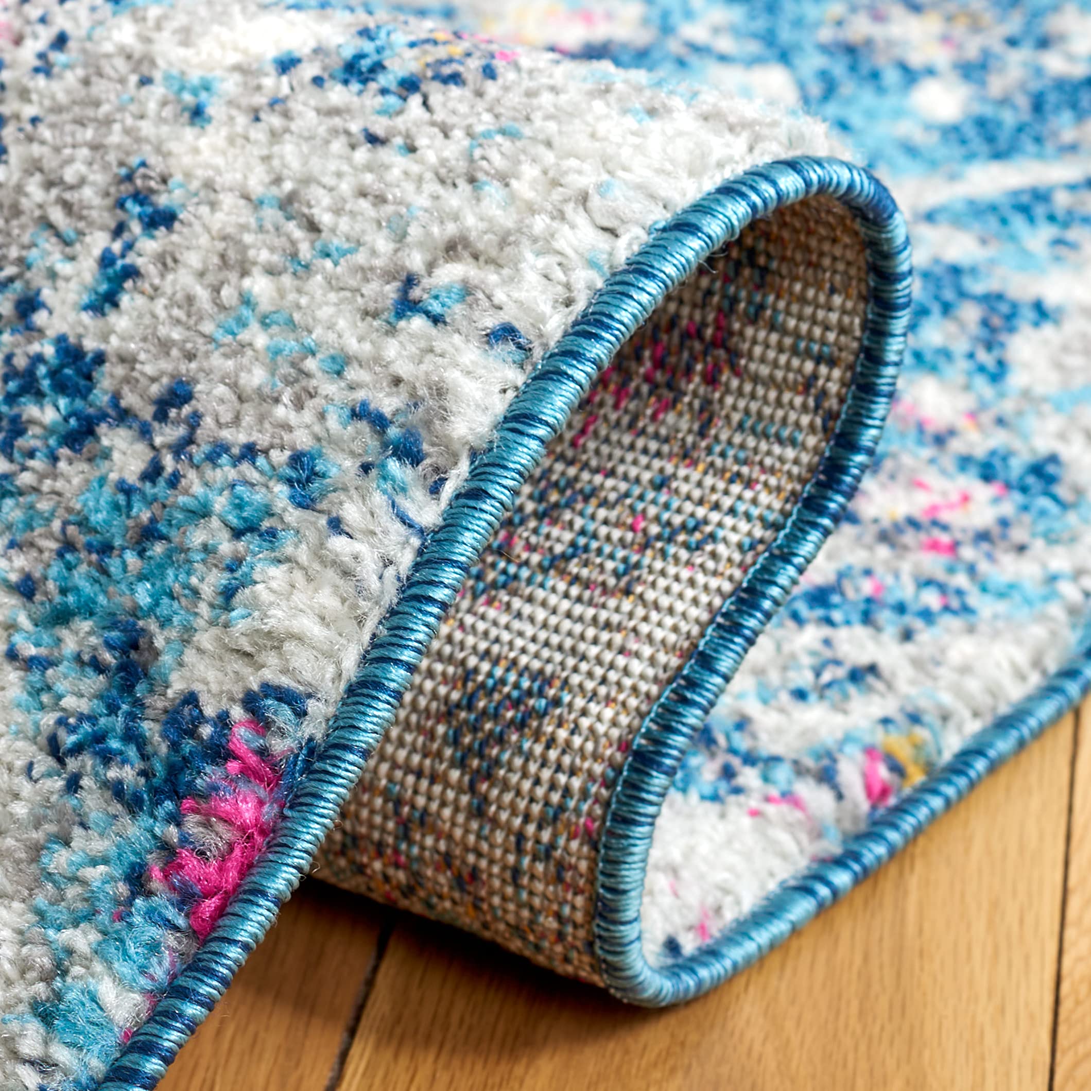 Safavieh Madison Collection 6'7'' X 9'2'' Bluegrey Mad600M Boho Chic Glam Paisley Non-Shedding Living Room Dining Bedroom Area R