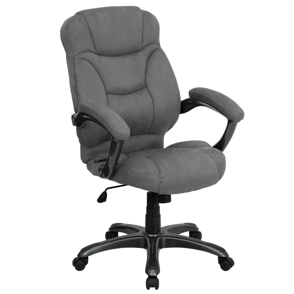 Flash Furniture Jessie High Back Gray Microfiber Contemporary Executive Swivel Ergonomic Office Chair with Arms