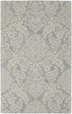 HomeRoots 512193 8 x 10 ft. Blue & Ivory Wool Paisley Hand Tufted Handmade Stain Resistant Rectangle Area Rug