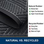 Smiry Front Door Mat Outside Entrance, Heavy Duty Natural Rubber Mat, Sturdy Trap Dirt And Moisture Indoor Outdoor Door Mat, Easy Clean Low Profile Doormat Outdoor Entrance, 47X24 Inch, Grey