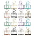 16 Pcs Foldback Clip Iron Wire Stationary Paper Clamps Hollow Metal Paper Binder Clips Strong Grip Skeleton Clip For Documents(M