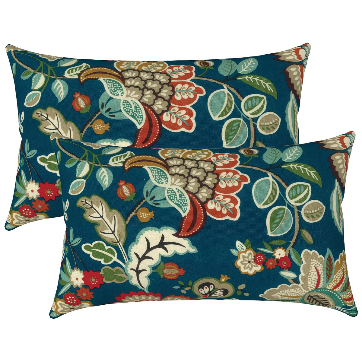 Lvtxiii Set Of 2 Patio Lumbar Pillows, 12' X 20' Fade Resistant Outdoor Lumbar Pillow With Inners, Fluffy Decorative Garden Lu