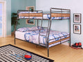 HomeRoots Sandy Black & Silver Metal, Wood 83' X 65' X 68' Full XL Over Queen Sandy Black and Silver Metal Bunk Bed