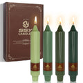 Gradient Green Taper Candles Stick 7 inch High Tapered Candle - Set of 4 Short Candlesticks Unscented Tapered Candlesticks for H