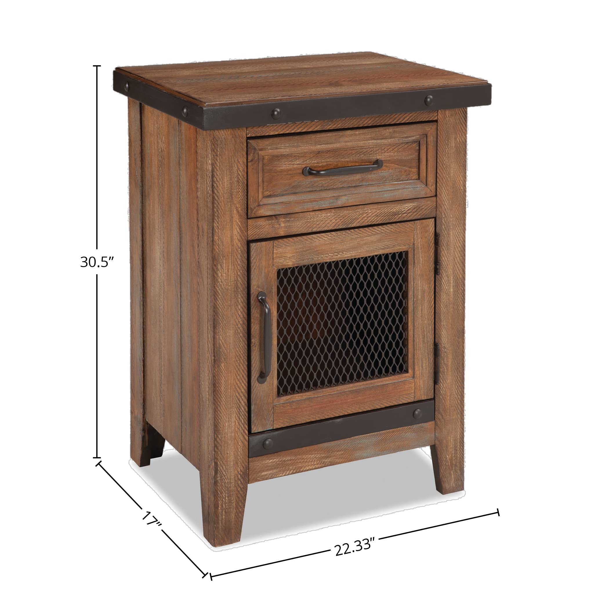 Intercon Taos Nightstand with 1 Drawer, Canyon Brown Bedside Tables