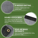 [Windscreensupplyco] 60-70% 10 Ft X 20 Ft Mesh Tarp/Shade Cloth 9-Needle Knitted Heavy Duty Black With Grommets For Green House, Garden, Pergola, Pools, Dump Truck
