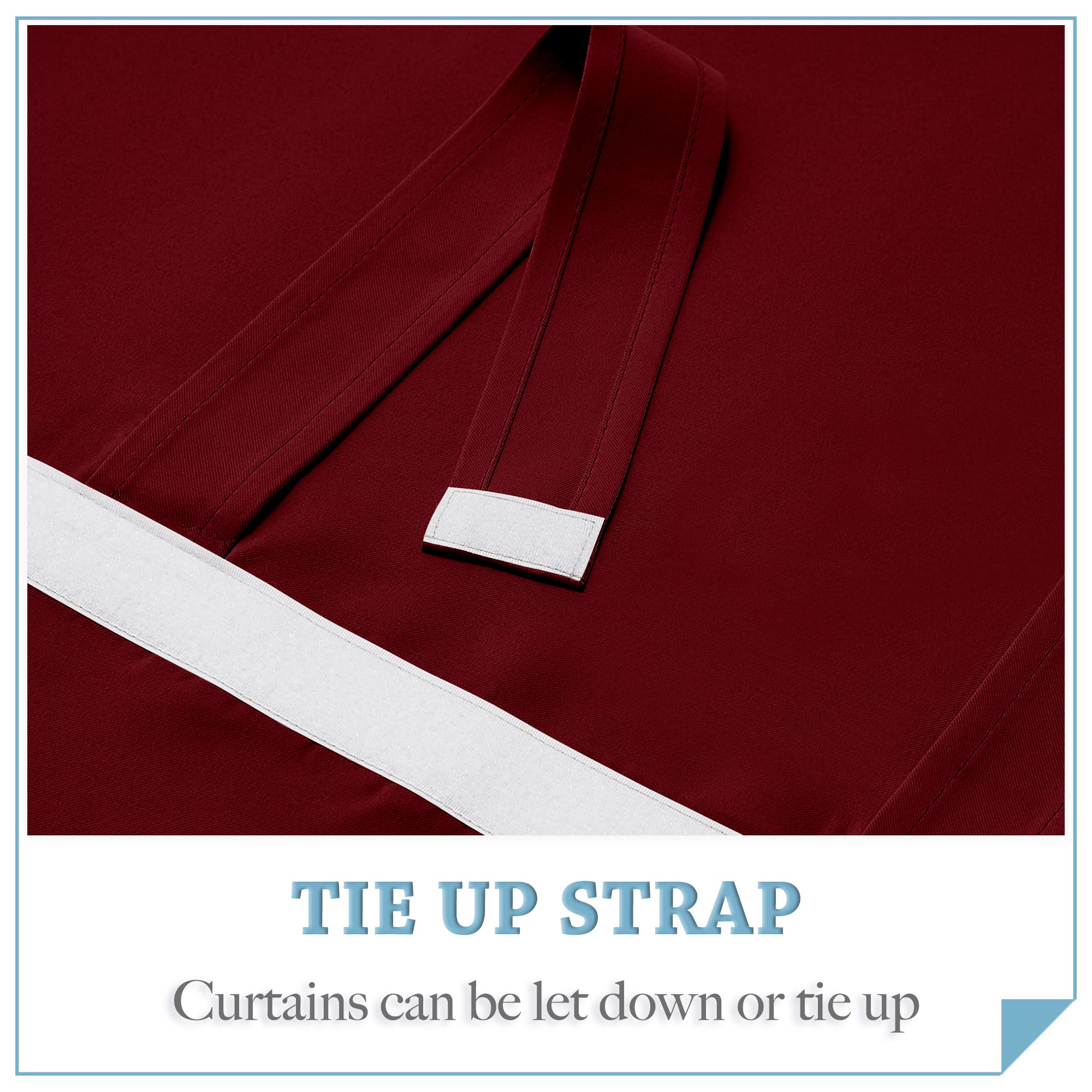 Ryb Home Blackout Door Curtains 2 Panels Set, Privacy Insulating Glass Window Door Blind Shdes For French Door Nana Door Sidelight Door Office, W 26 X L 72, Burgundy Red