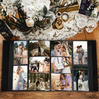 Lanpn Wedding Photo Album 4X6 600 Pocket Photos Slip In, Linen Cover Large Capacity Newlywed Marriage Window Album Hold 600 Hori